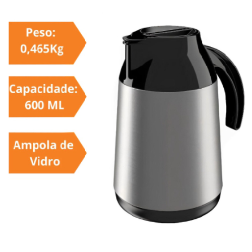 Garrafa Térmica Café Florença 650ml Rosa Unitermi